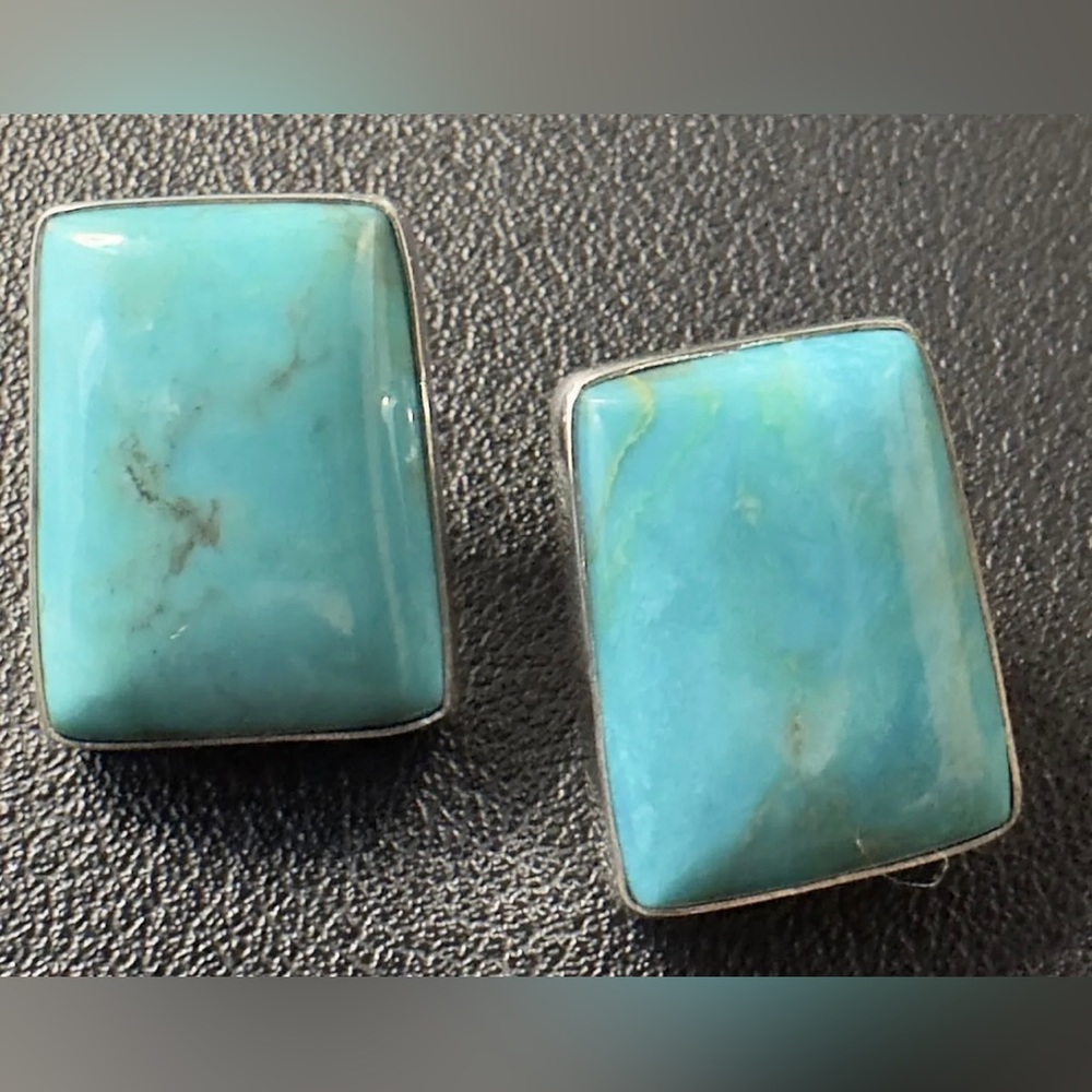 ❤️❤️❤️ Gorgeous Jay King Mountain Turquoise Sterling Silver Earrings❤️❤️❤️